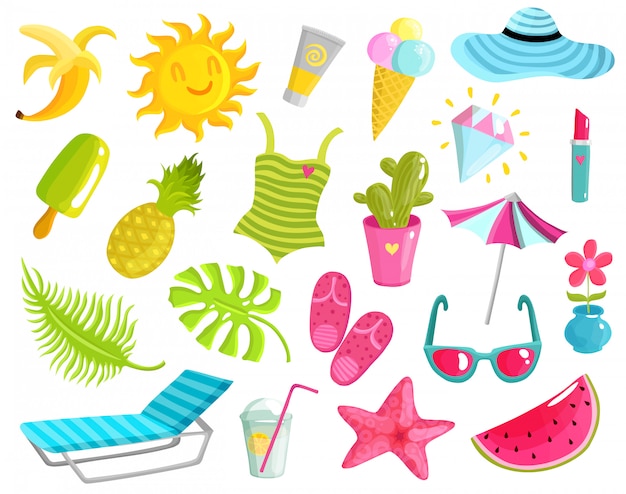Free Vector collection of summer stuff 