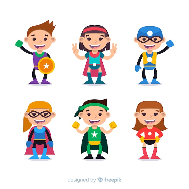 Collection of superhero kids