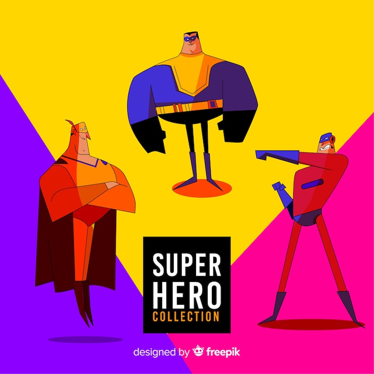 Free Vector collection of superheroes
