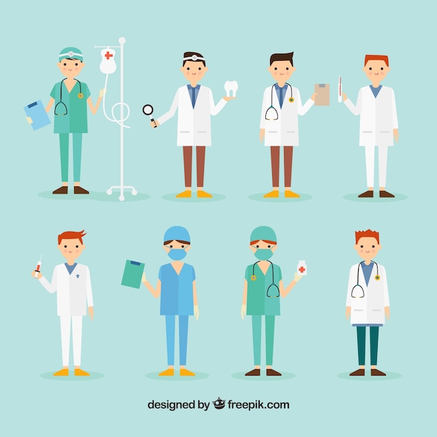 Free vector collection of surgeon and doctor