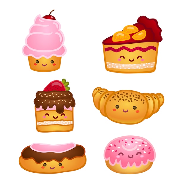 Free vector collection of sweet pastries