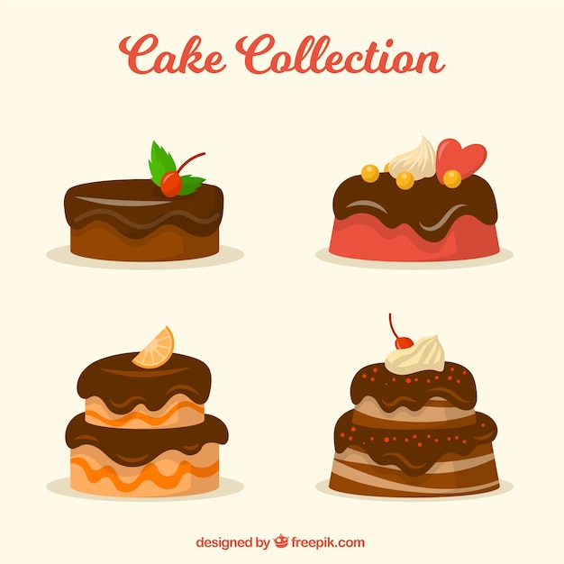 Vettore gratuito collezione di gustose torte