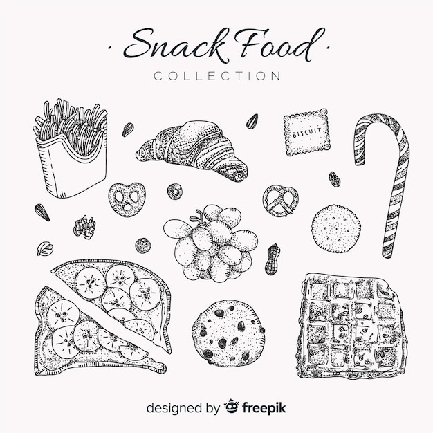 Free vector collection of tasty snacks