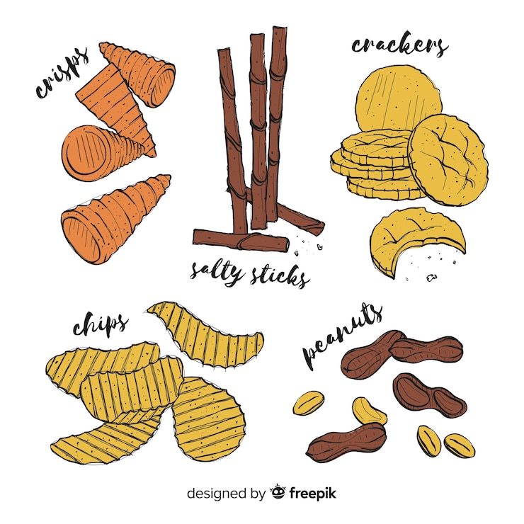 Free Vector collection of tasty snacks