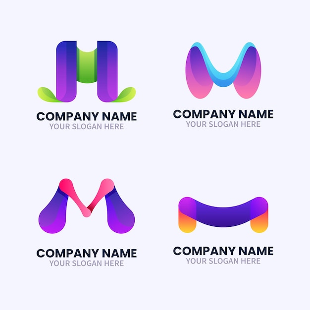 Free vector collection of templates with m logos
