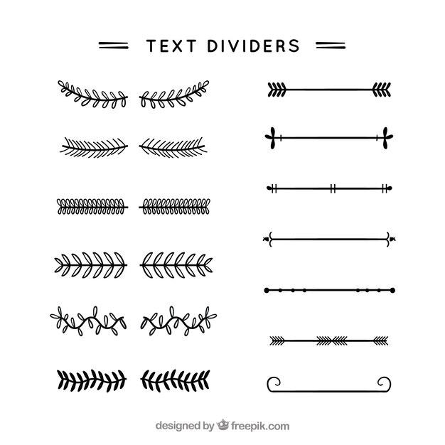 Collection of text dividers