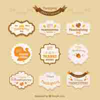 Free vector collection of thanksgiving vintage badges