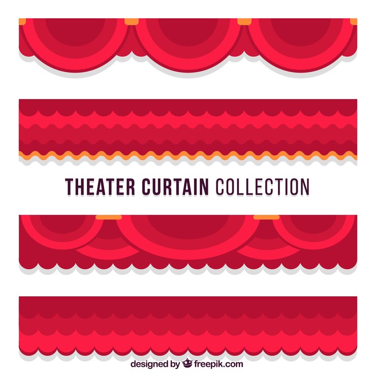 मुफ़्त वेक्टर collection of theater curtains in flat design
