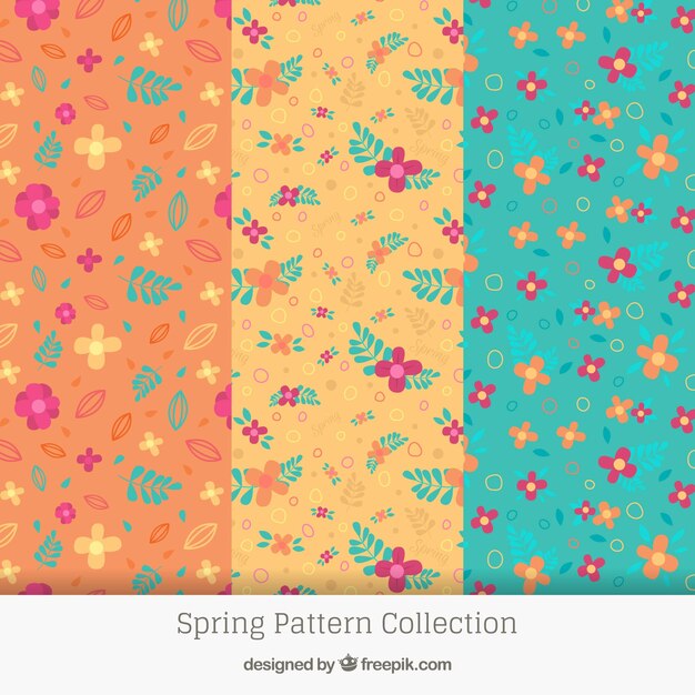 Free vector collection of three spring patterns