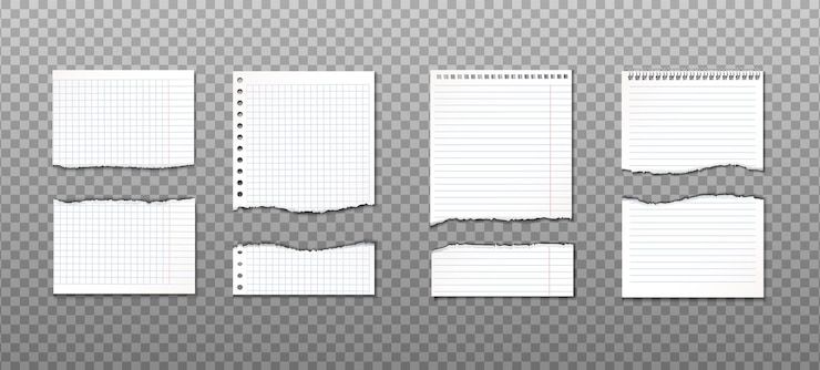 Free Vector collection of torn paper with different cuts. information reminder