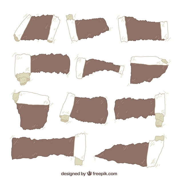 Free vector collection of torn papers with different designs