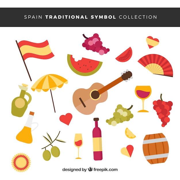 Collection of traditional spanish symbols