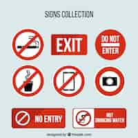 Free vector collection of traffic signs in flat design