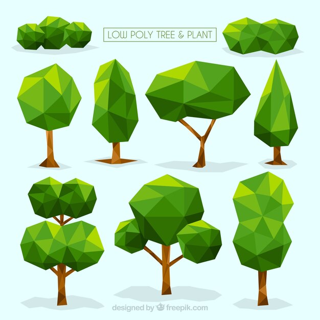 Collection of trees and shrubs in polygonal design
