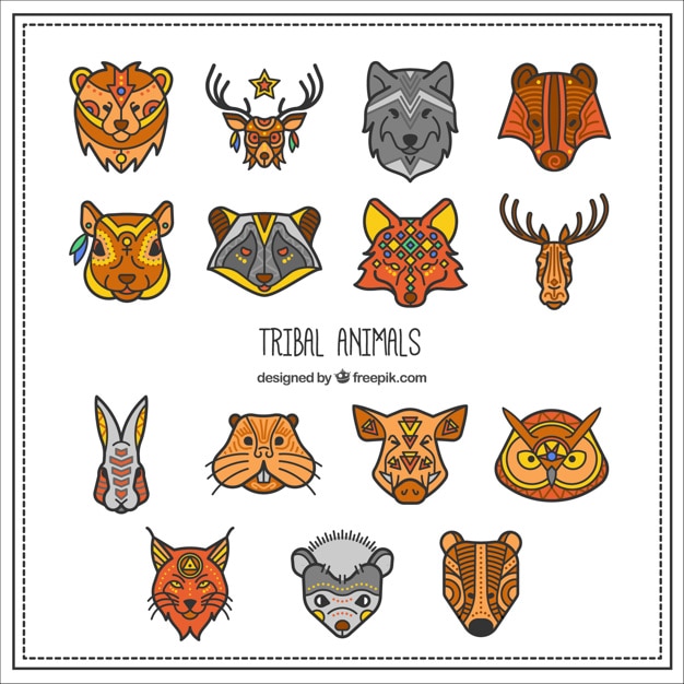 Collection of tribal animal