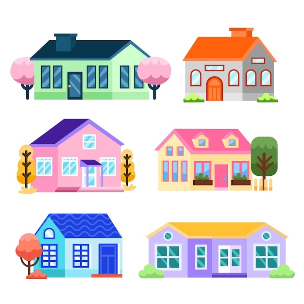 Free vector collection of urban houses