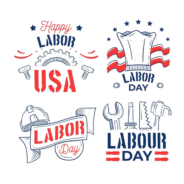 Collection of usa labour day badges