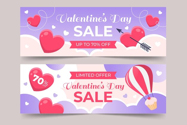 Collection of valentine's day banners