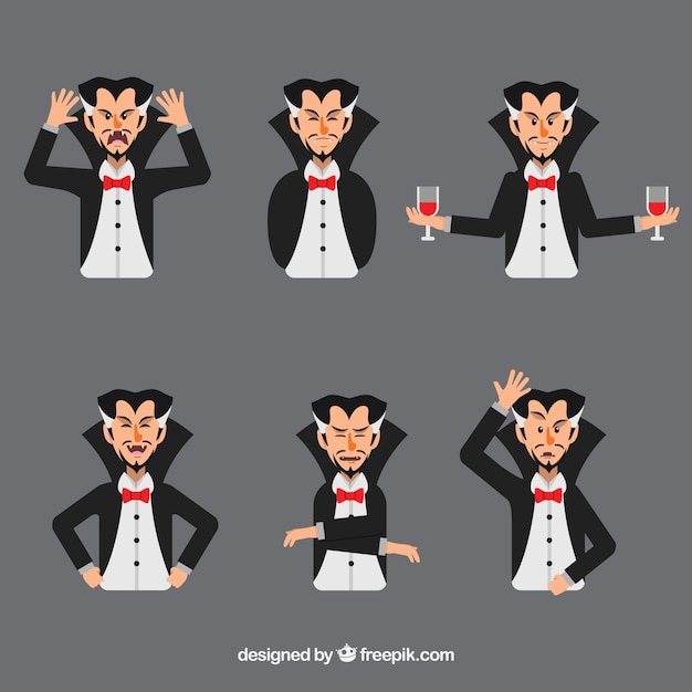 Free vector collection of vampire in different postures