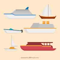 Free vector collection of various boats