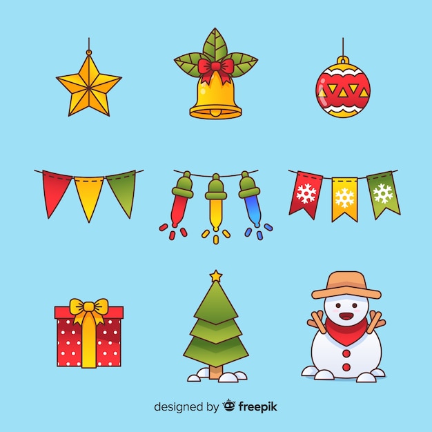 Collection of various christmas elements