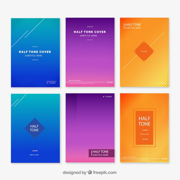 Collection of various covers with abstract lines