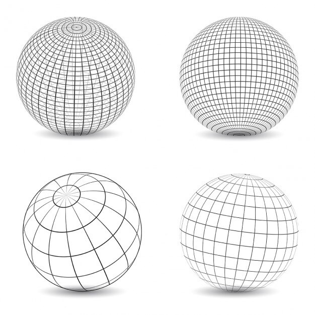 Коллекция различных конструкций каркасных глобусы