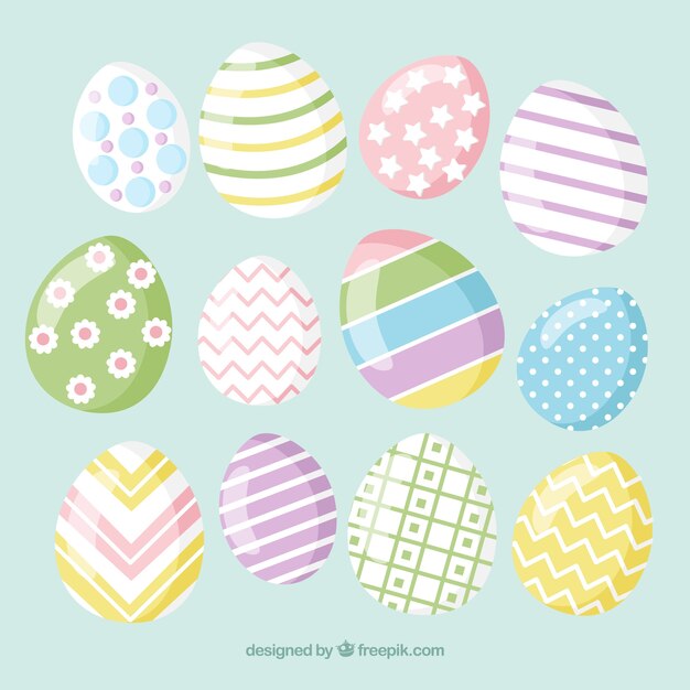 Collection of various easter egg design