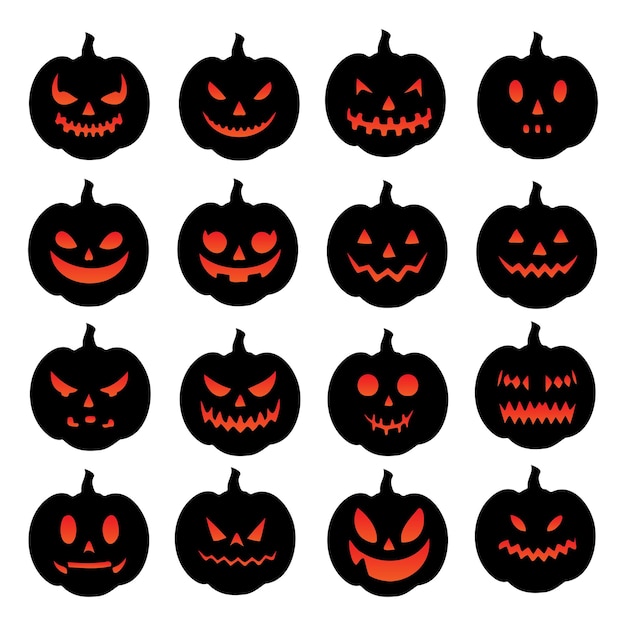 Collection of various Halloween Jack o Lantern designs