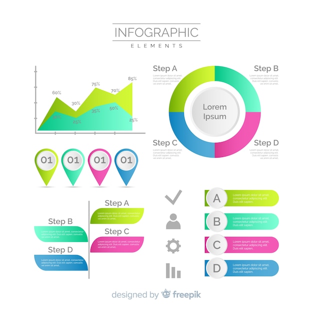 Vettore gratuito raccolta di vari elementi di infografica