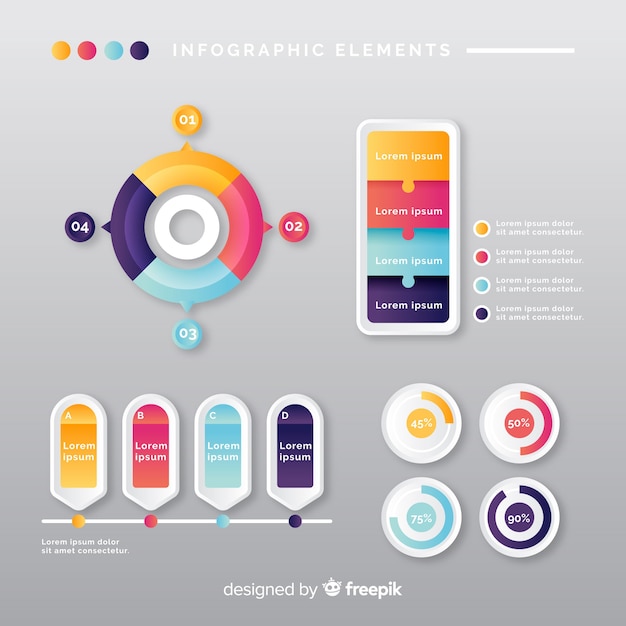 Free vector collection of various infographic elements