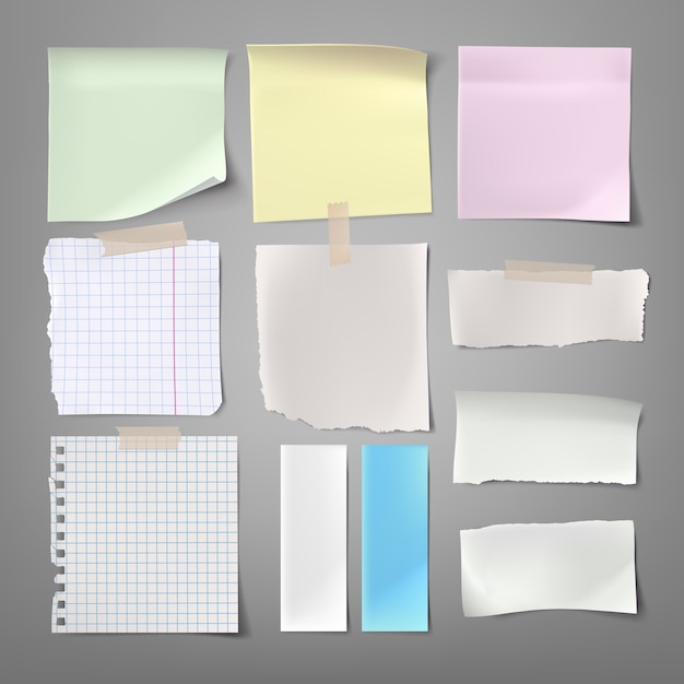 Free vector collection of vector illustrations paper notes of various types