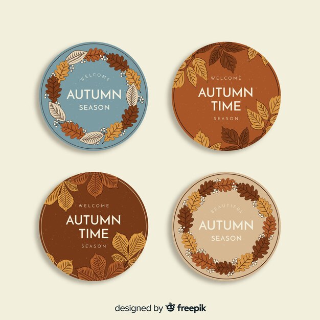 Free vector collection of vintage autumn badge