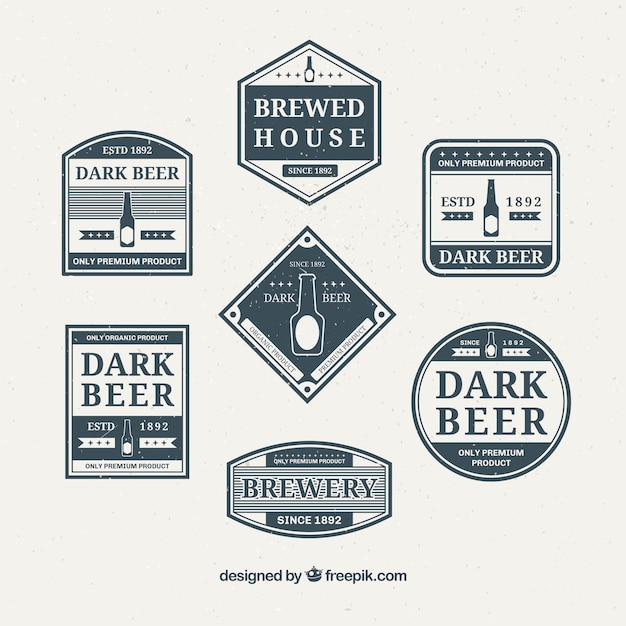 Free vector collection of vintage beer badge