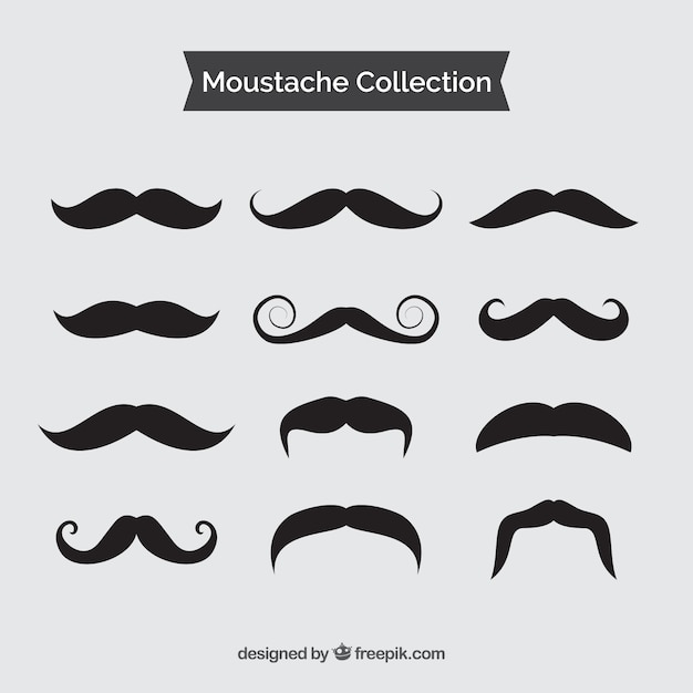 Collection of vintage black mustache