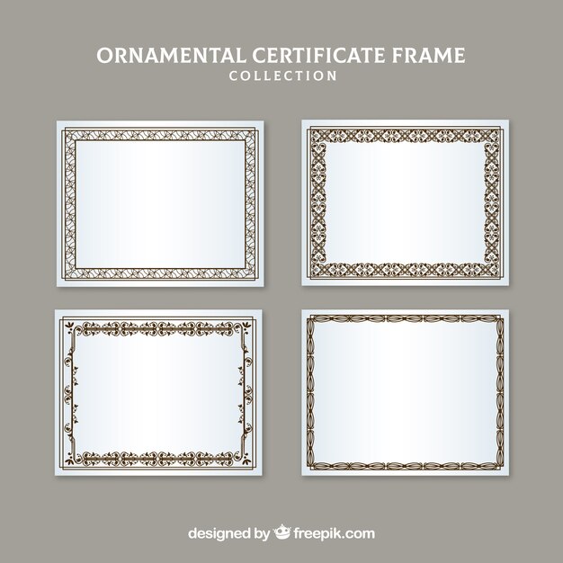 Collection of vintage certificate frames