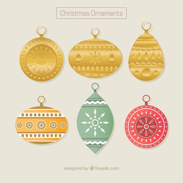 Free vector collection of vintage christmas balls