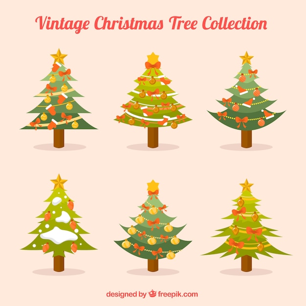 Collection of vintage christmas trees