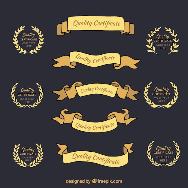 Collection of vintage elements for certificate