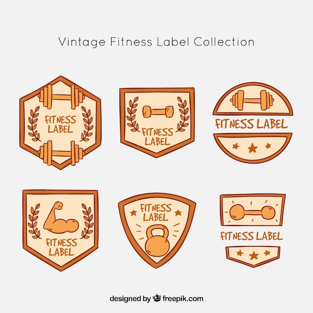 Collezione di distintivi fitness vintage