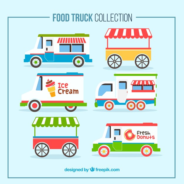 Collection of vintage food truck