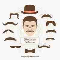 Free vector collection of vintage hand drawn mustaches