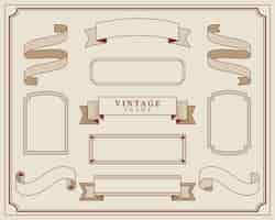 Free vector collection of vintage ornament frame illustration