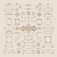 Free vector collection of vintage ornament frame illustration