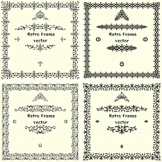 Free vector collection of vintage ornamental frames