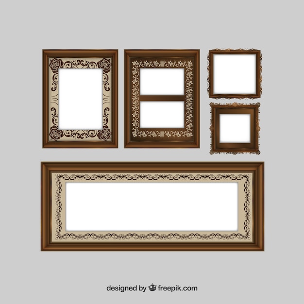 Free vector collection of vintage ornamental frames