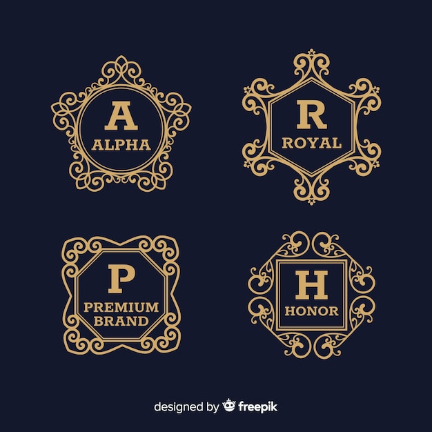 Free vector collection of vintage ornamental logos