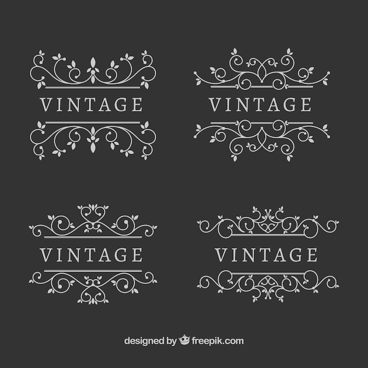 Free Vector collection of vintage ornaments