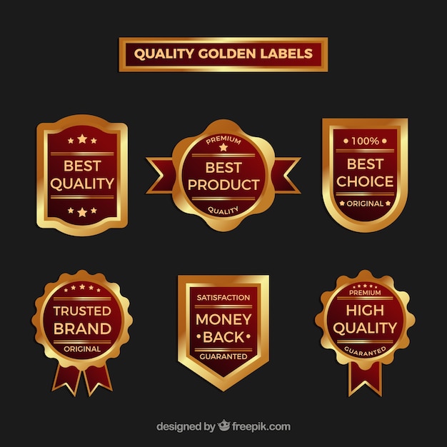 Collection of vintage premium gold stickers