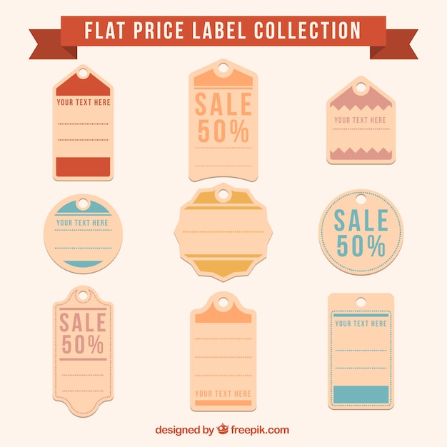 Free vector collection of vintage price stickers